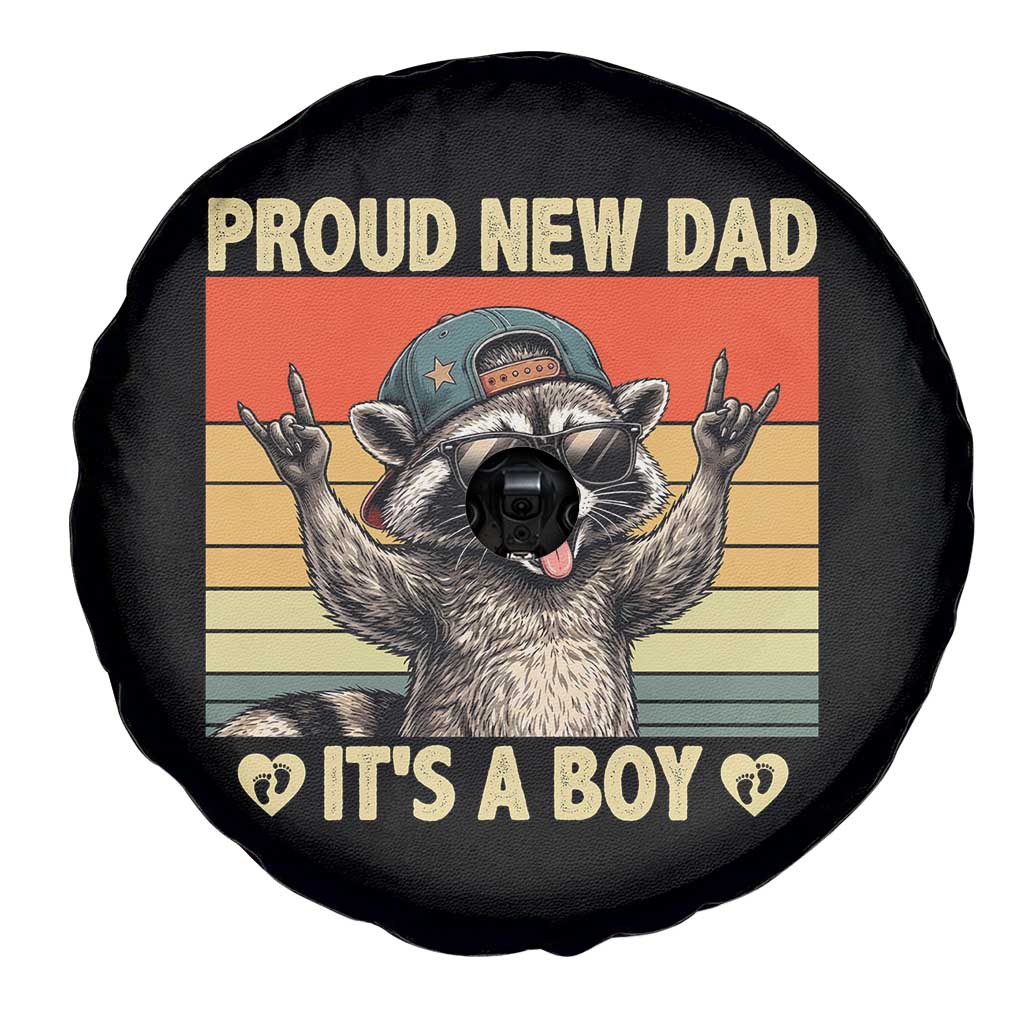 Proud New Dad It's A Boy Spare Tire Cover Funny Raccoon Humor Father's Day TS14 Print Your Wear