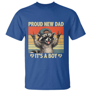 Proud New Dad It's A Boy T Shirt Funny Raccoon Humor Father's Day TS14 Royal Blue Print Your Wear