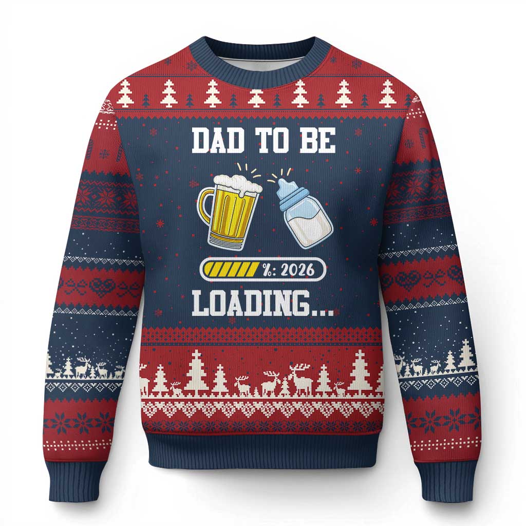 Dad to Be 2026 Ugly Christmas Sweater Funny Pregnancy Reveal