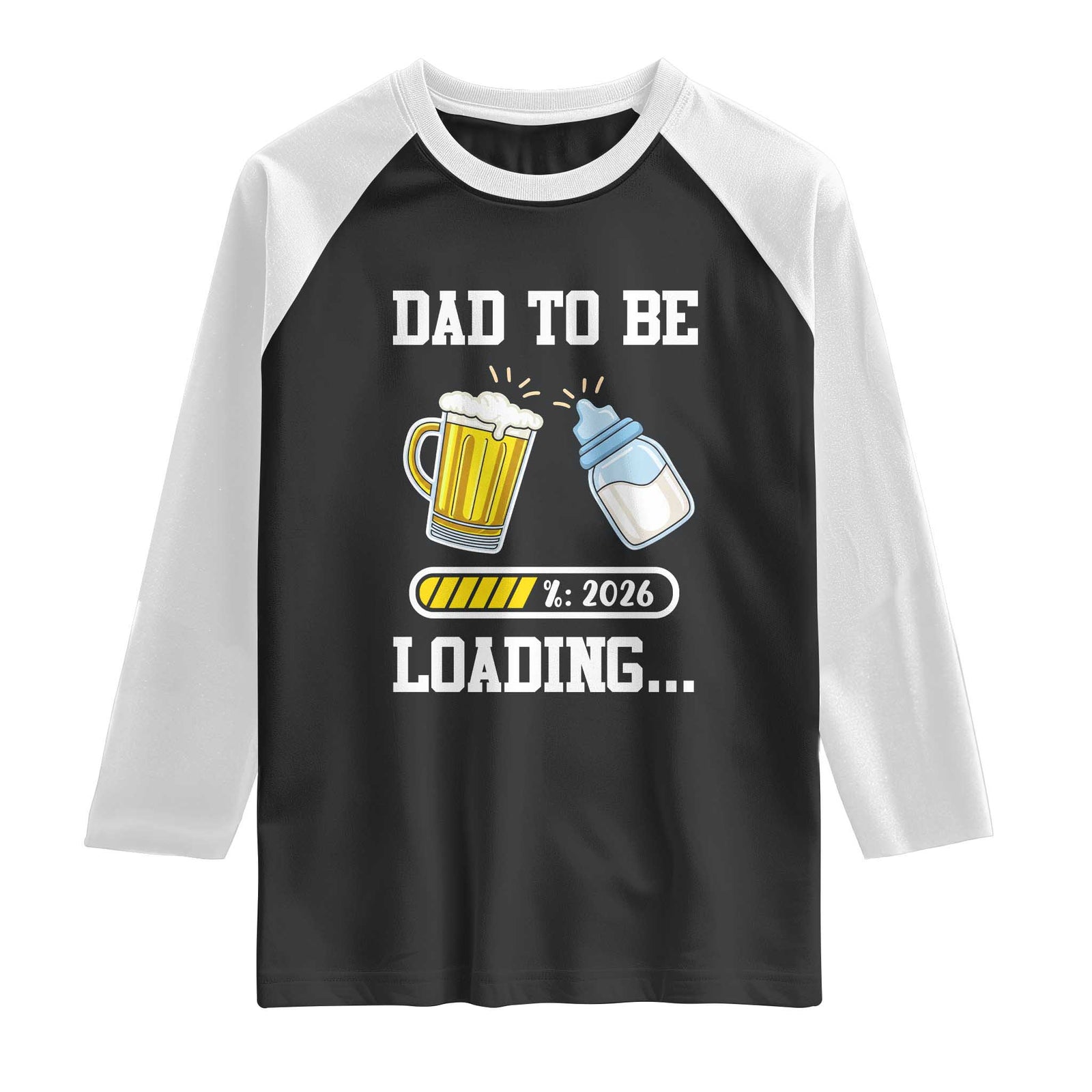 Dad to Be 2026 Raglan Shirt Funny Pregnancy Reveal TS14 Black White Print Your Wear