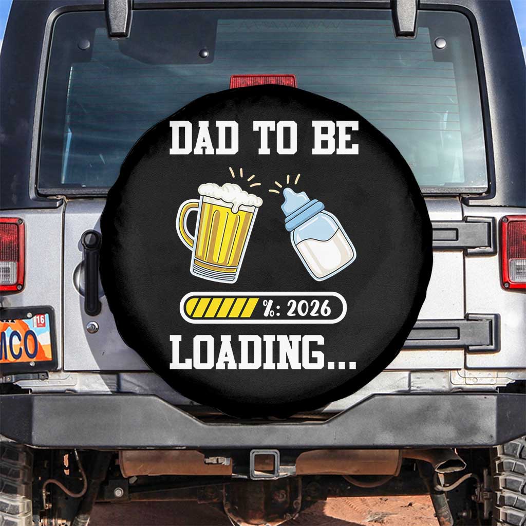 Dad to Be 2026 Spare Tire Cover Funny Pregnancy Reveal TS14 No hole Black Print Your Wear