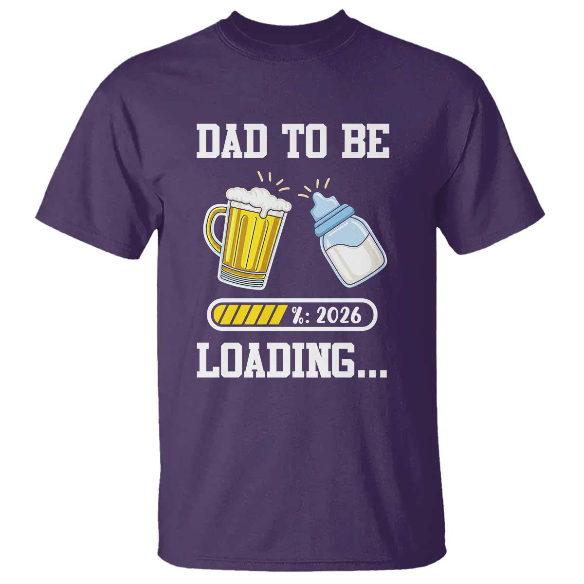 Dad to Be 2026 T Shirt Funny Pregnancy Reveal TS14 Purple Print Your Wear