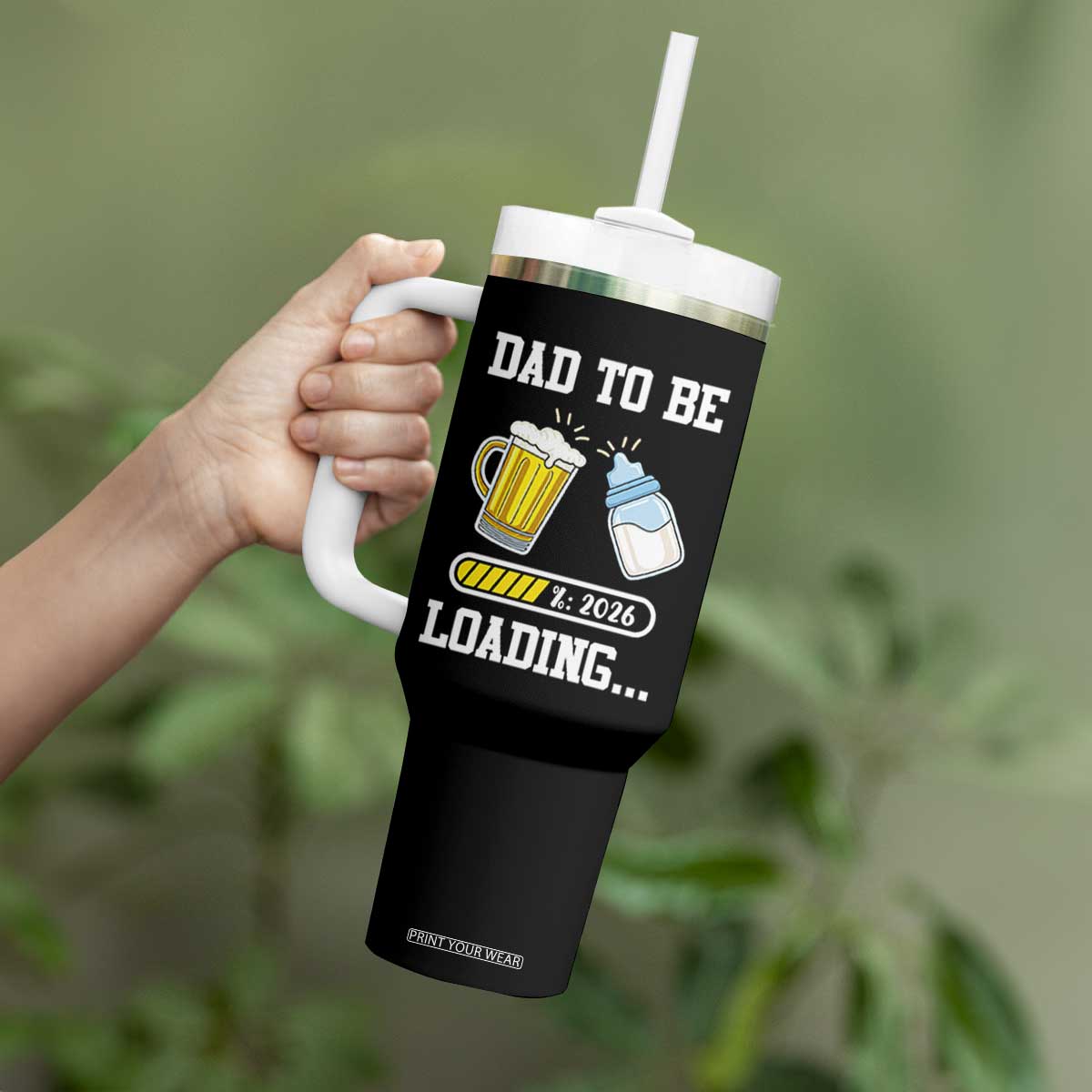 Dad to Be 2026 Tumbler With Handle Funny Pregnancy Reveal TS14 Print Your Wear