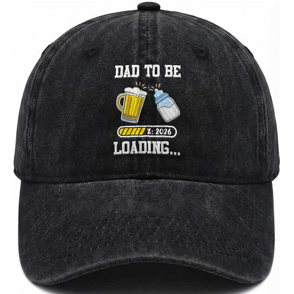 Dad to Be 2026 Washed Cotton Baseball Cap Funny Pregnancy Reveal TS14 Print Your Wear