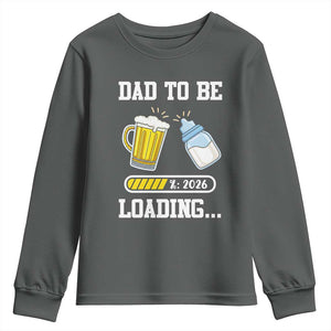 Dad to Be 2026 Youth Sweatshirt Funny Pregnancy Reveal TS14 Dark Heather Print Your Wear
