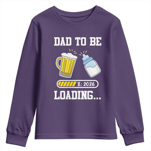 Dad to Be 2026 Youth Sweatshirt Funny Pregnancy Reveal TS14 Purple Print Your Wear