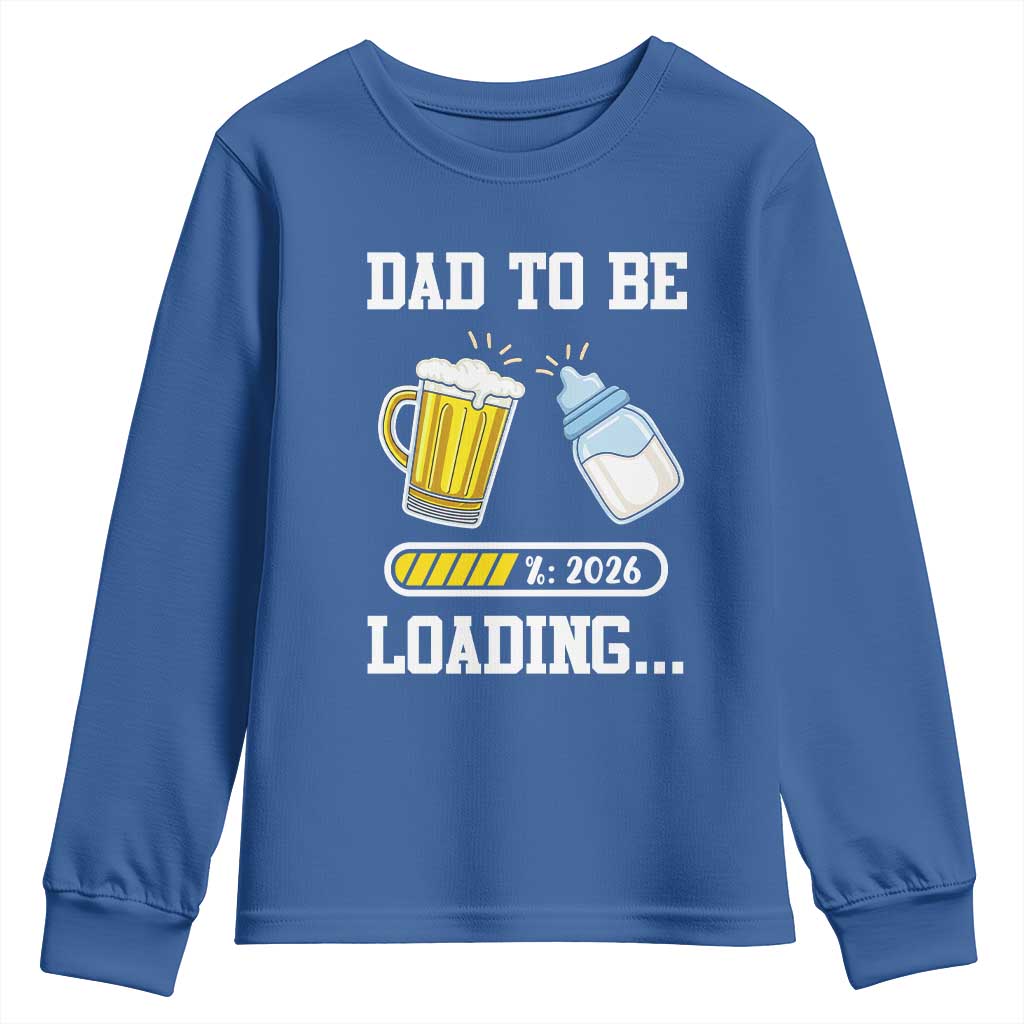 Dad to Be 2026 Youth Sweatshirt Funny Pregnancy Reveal TS14 Royal Blue Print Your Wear