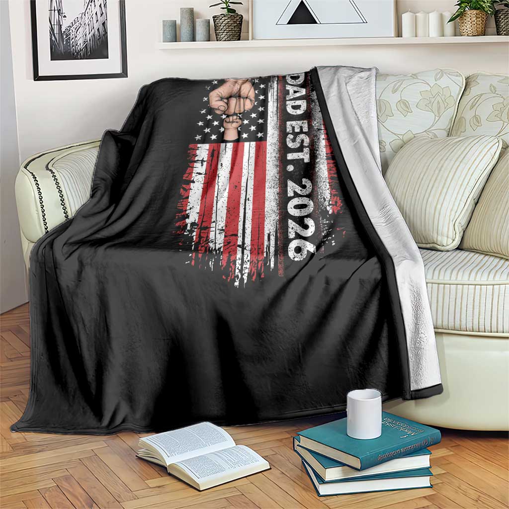 New Dad 2026 Throw Blanket Patriotic US American Flag Gifts Fathers Day