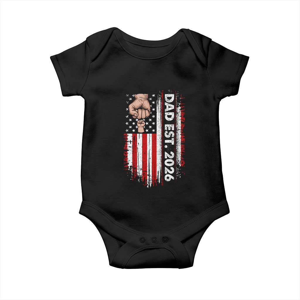 New Dad 2026 Baby Onesie Patriotic US American Flag Gifts Fathers Day TS14 Black Print Your Wear