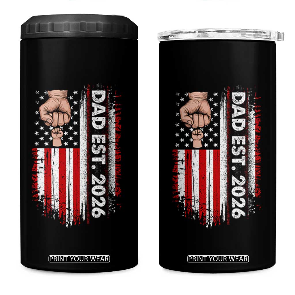 New Dad 2026 4 in 1 Can Cooler Tumbler Patriotic US American Flag Gifts Fathers Day