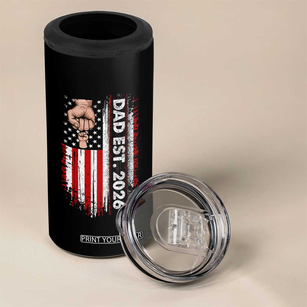 New Dad 2026 4 in 1 Can Cooler Tumbler Patriotic US American Flag Gifts Fathers Day