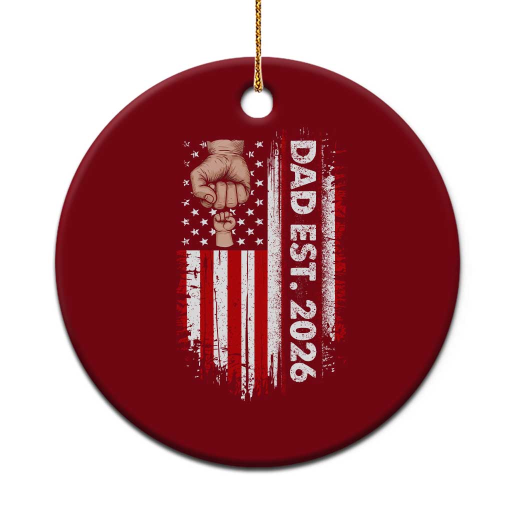 New Dad 2026 Ceramic Ornament Patriotic US American Flag Gifts Fathers Day TS14 1pc Red Print Your Wear