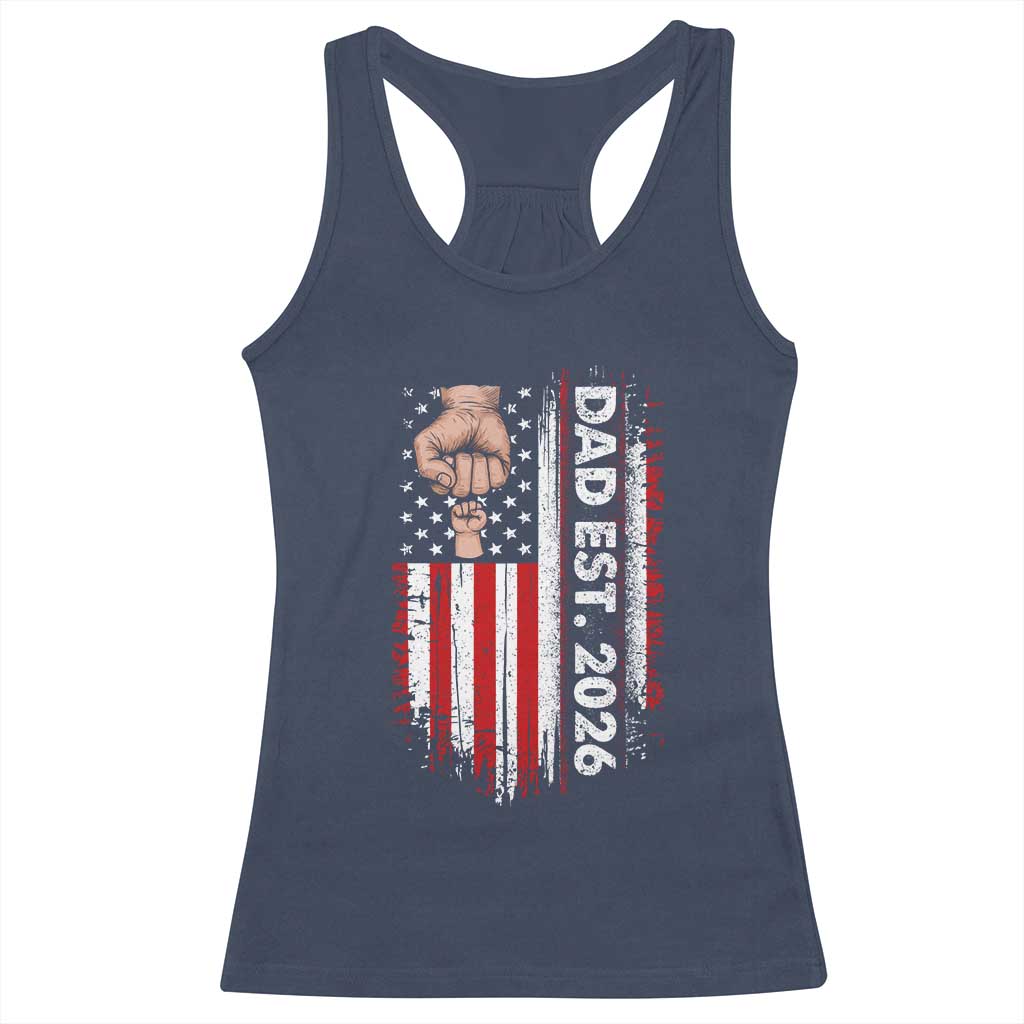 New Dad 2026 Racerback Tank Top Patriotic US American Flag Gifts Fathers Day