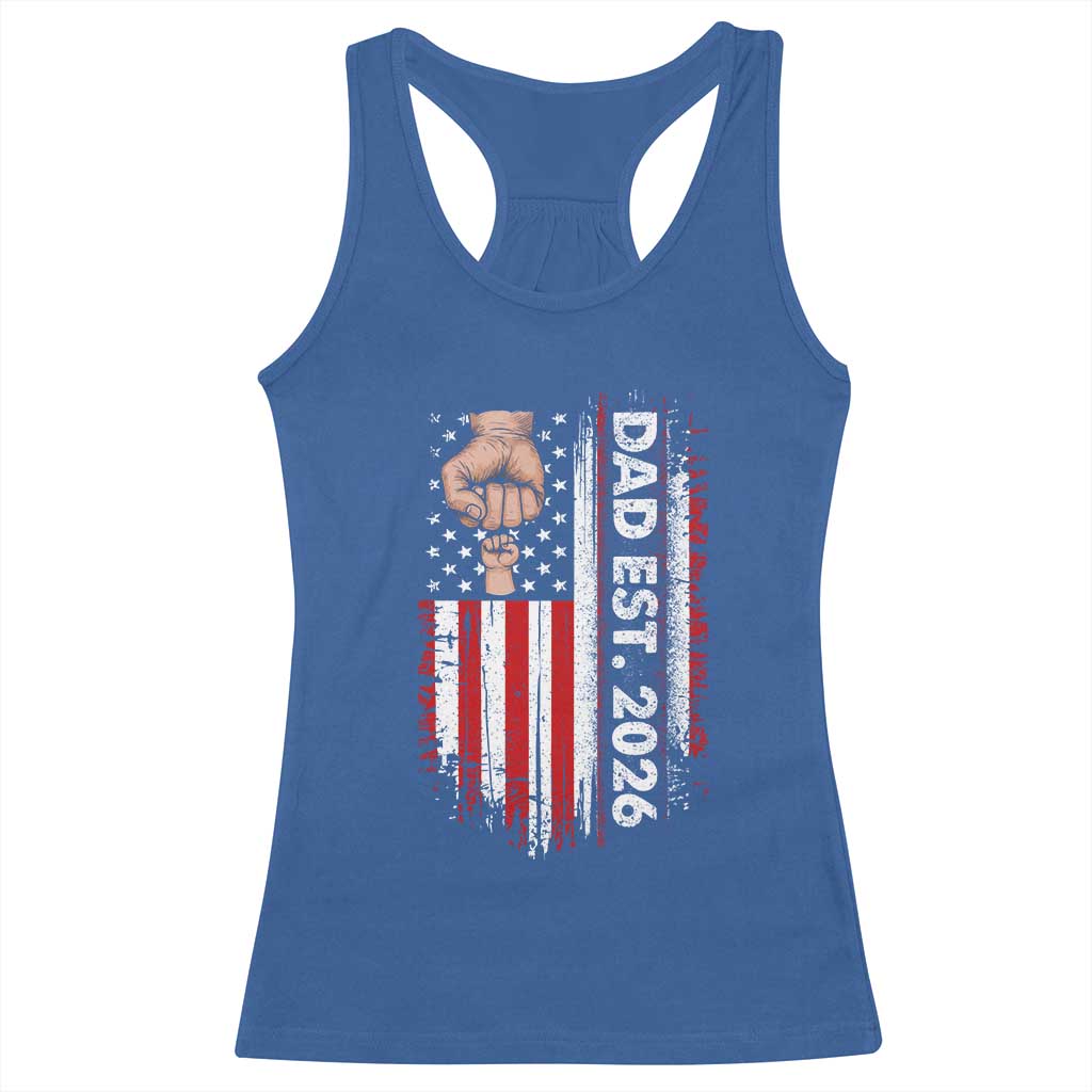 New Dad 2026 Racerback Tank Top Patriotic US American Flag Gifts Fathers Day