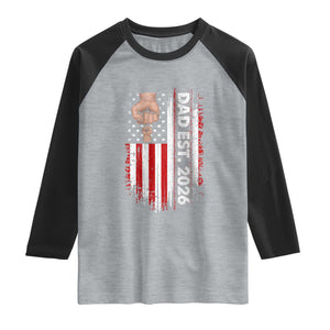 New Dad 2026 Raglan Shirt Patriotic US American Flag Gifts Fathers Day