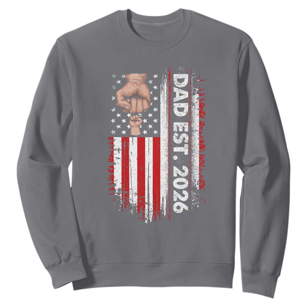 New Dad 2026 Sweatshirt Patriotic US American Flag Gifts Fathers Day