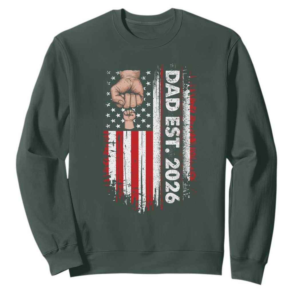 New Dad 2026 Sweatshirt Patriotic US American Flag Gifts Fathers Day