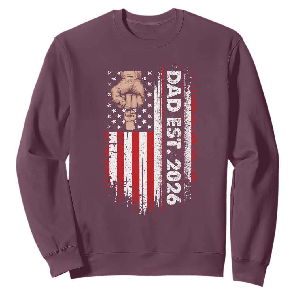 New Dad 2026 Sweatshirt Patriotic US American Flag Gifts Fathers Day
