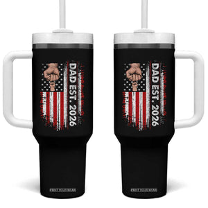New Dad 2026 Tumbler With Handle Patriotic US American Flag Gifts Fathers Day TS14 One Size: 40 oz Black Print Your Wear