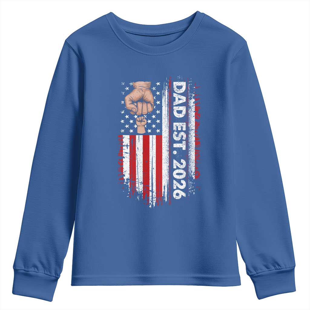 New Dad 2026 Youth Sweatshirt Patriotic US American Flag Gifts Fathers Day