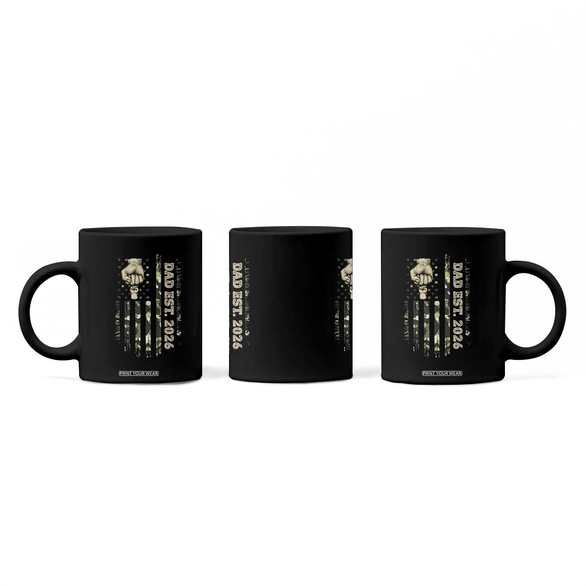 New Dad 2026 Coffee Mug Camo American Flag Military Dad Father's Day