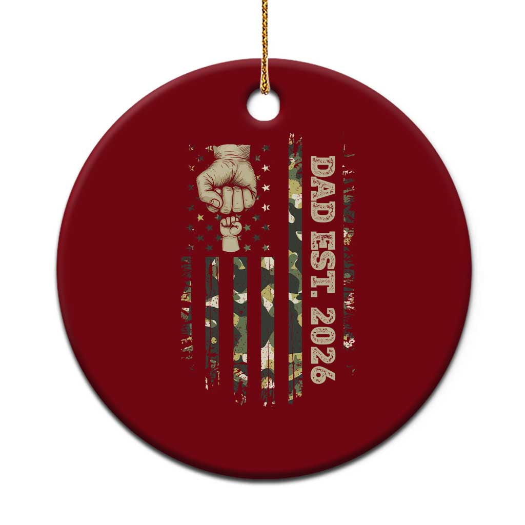 New Dad 2026 Ceramic Ornament Camo American Flag Military Dad Father's Day