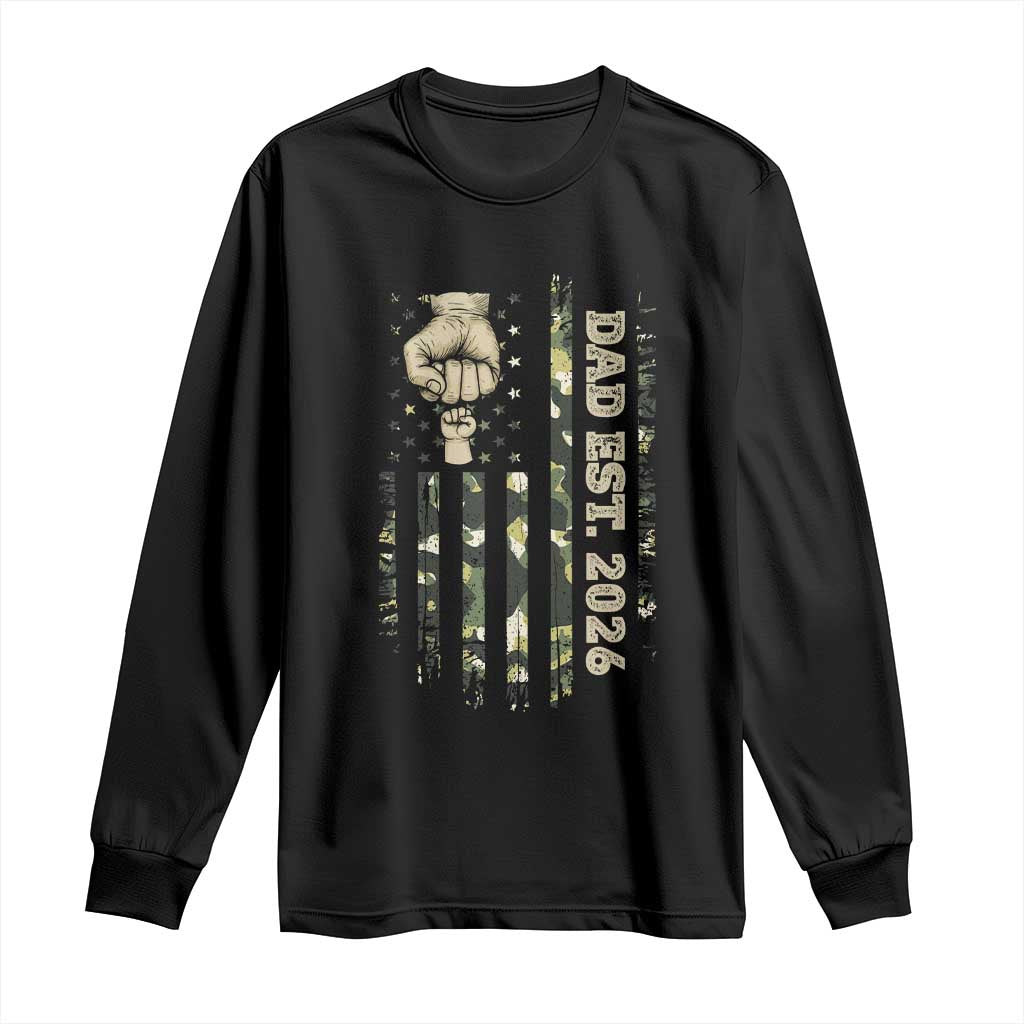 New Dad 2026 Long Sleeve Shirt Camo American Flag Military Dad Father's Day