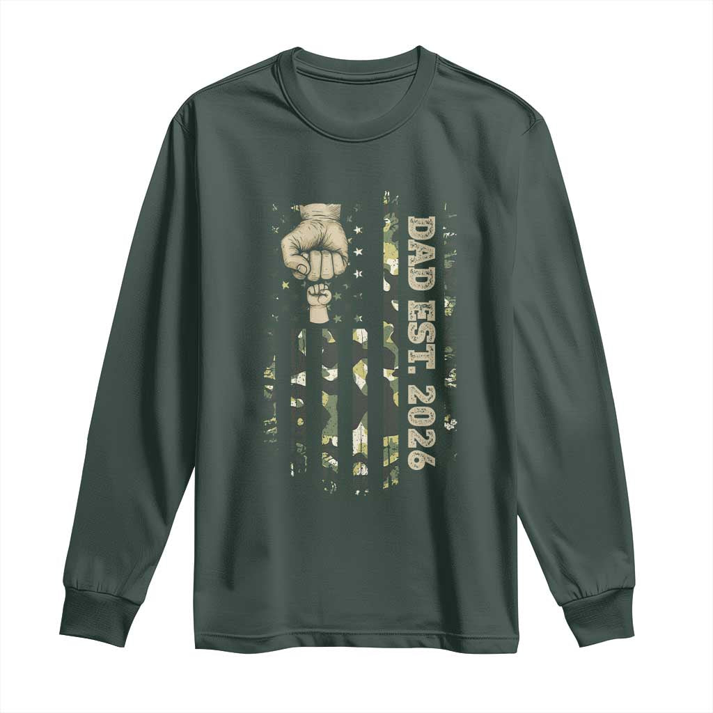 New Dad 2026 Long Sleeve Shirt Camo American Flag Military Dad Father's Day