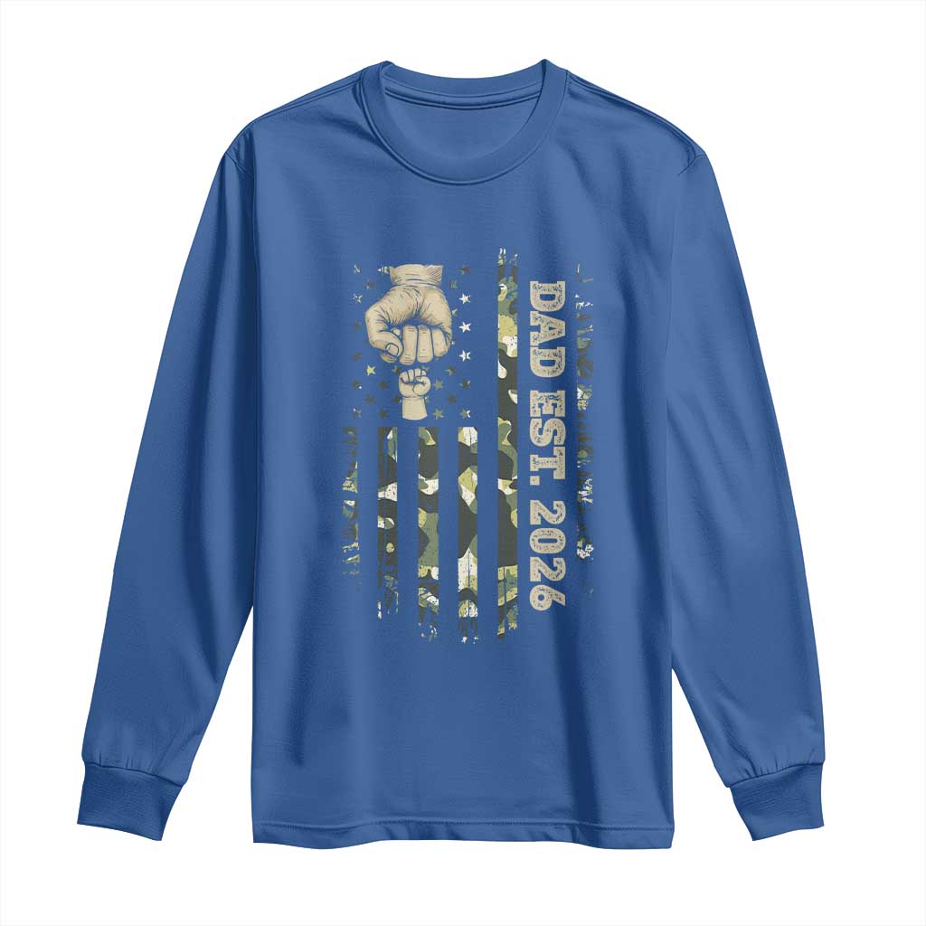 New Dad 2026 Long Sleeve Shirt Camo American Flag Military Dad Father's Day