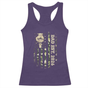 New Dad 2026 Racerback Tank Top Camo American Flag Military Dad Father's Day
