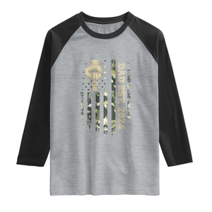 New Dad 2026 Raglan Shirt Camo American Flag Military Dad Father's Day