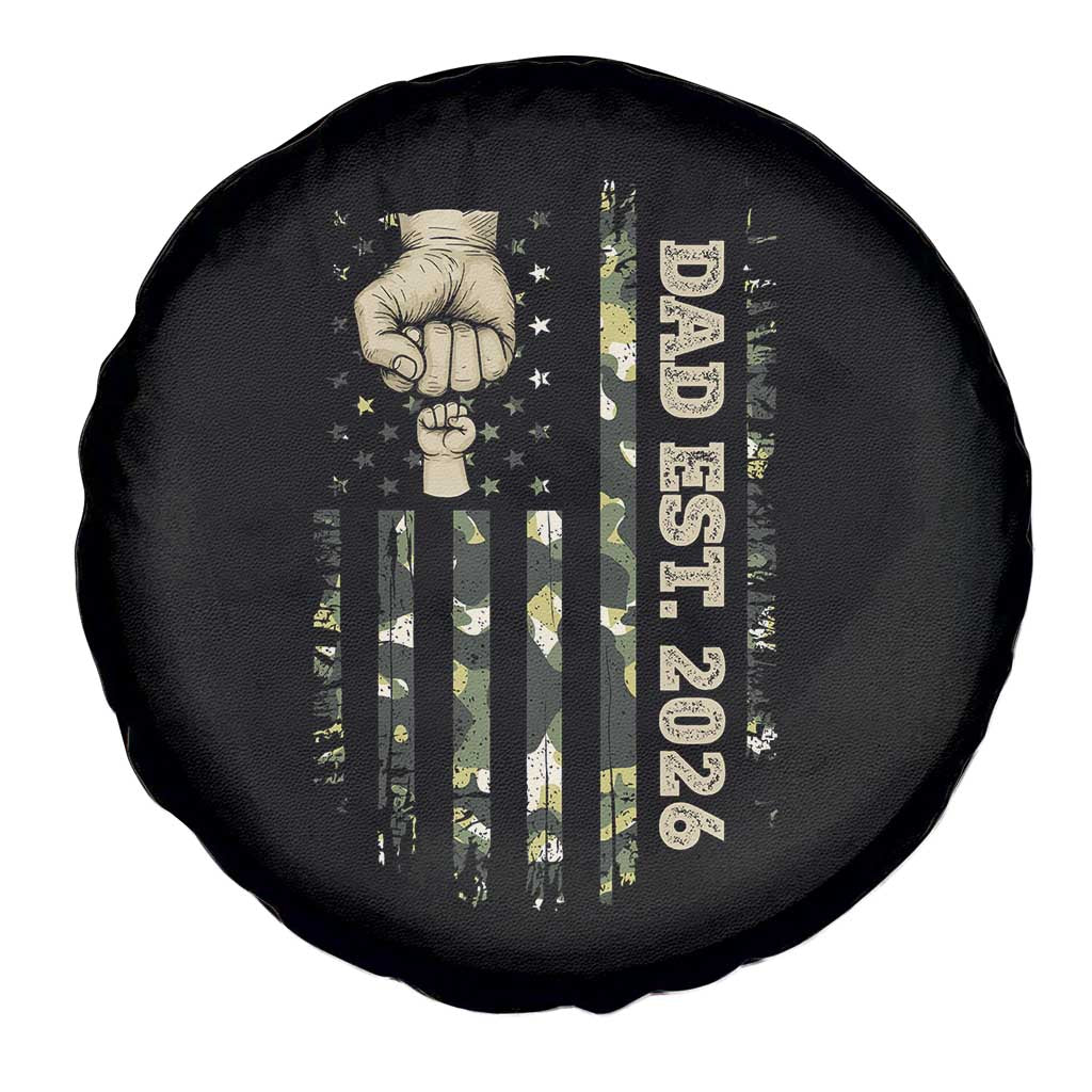 New Dad 2026 Spare Tire Cover Camo American Flag Military Dad Father's Day