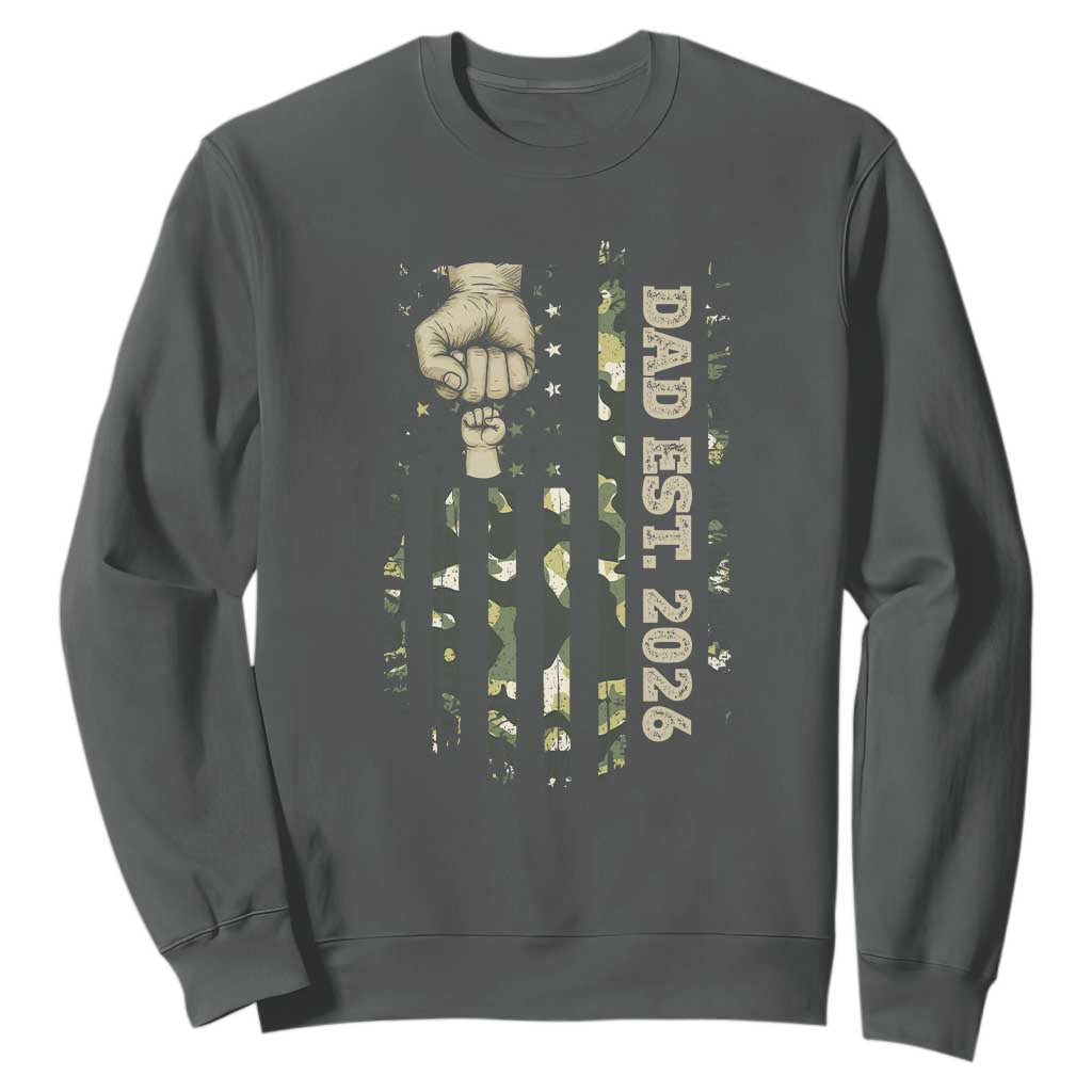 New Dad 2026 Sweatshirt Camo American Flag Military Dad Father's Day