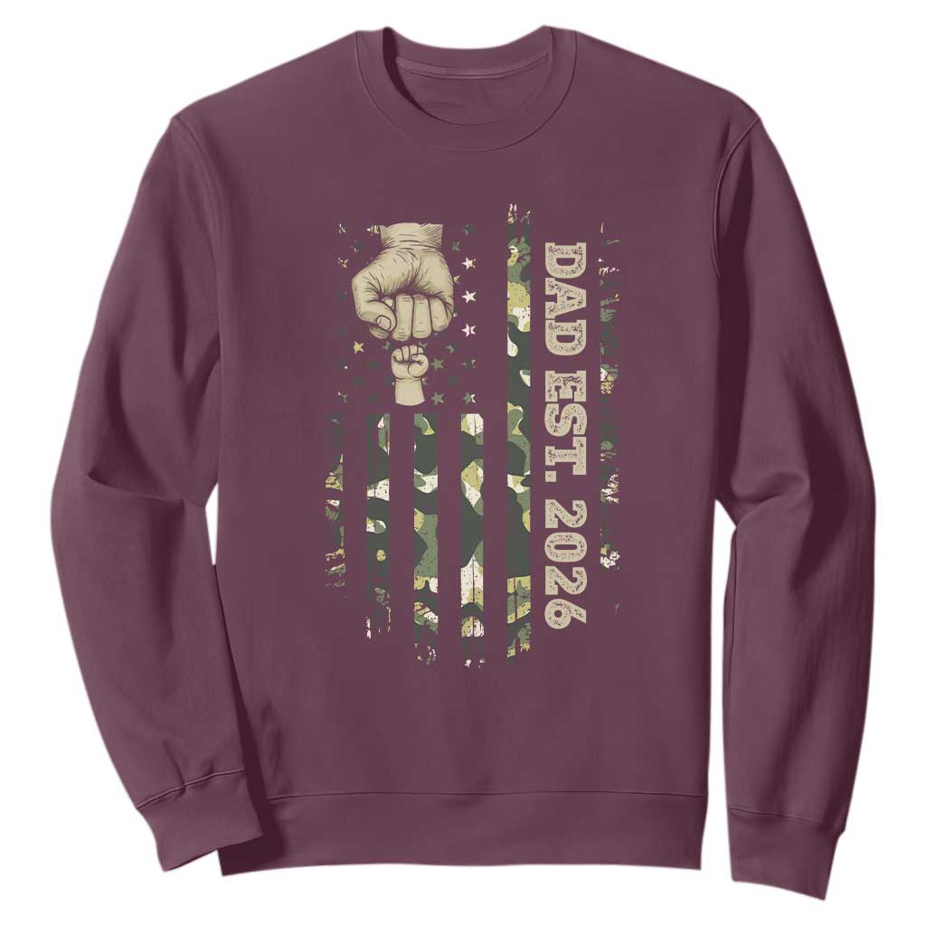 New Dad 2026 Sweatshirt Camo American Flag Military Dad Father's Day