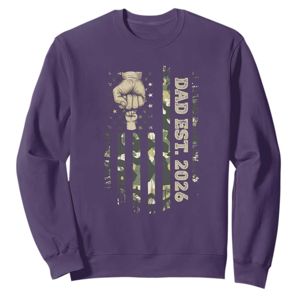 New Dad 2026 Sweatshirt Camo American Flag Military Dad Father's Day