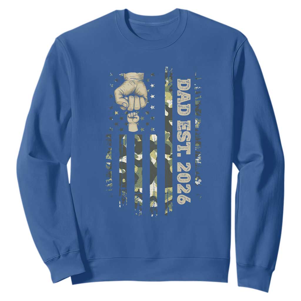 New Dad 2026 Sweatshirt Camo American Flag Military Dad Father's Day