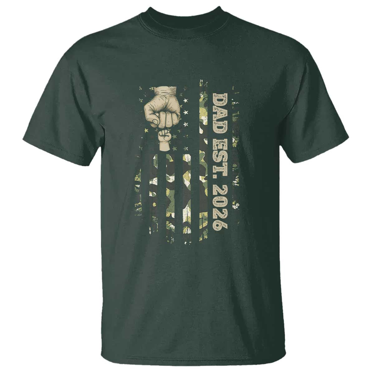 New Dad 2026 T Shirt Camo American Flag Military Dad Father's Day