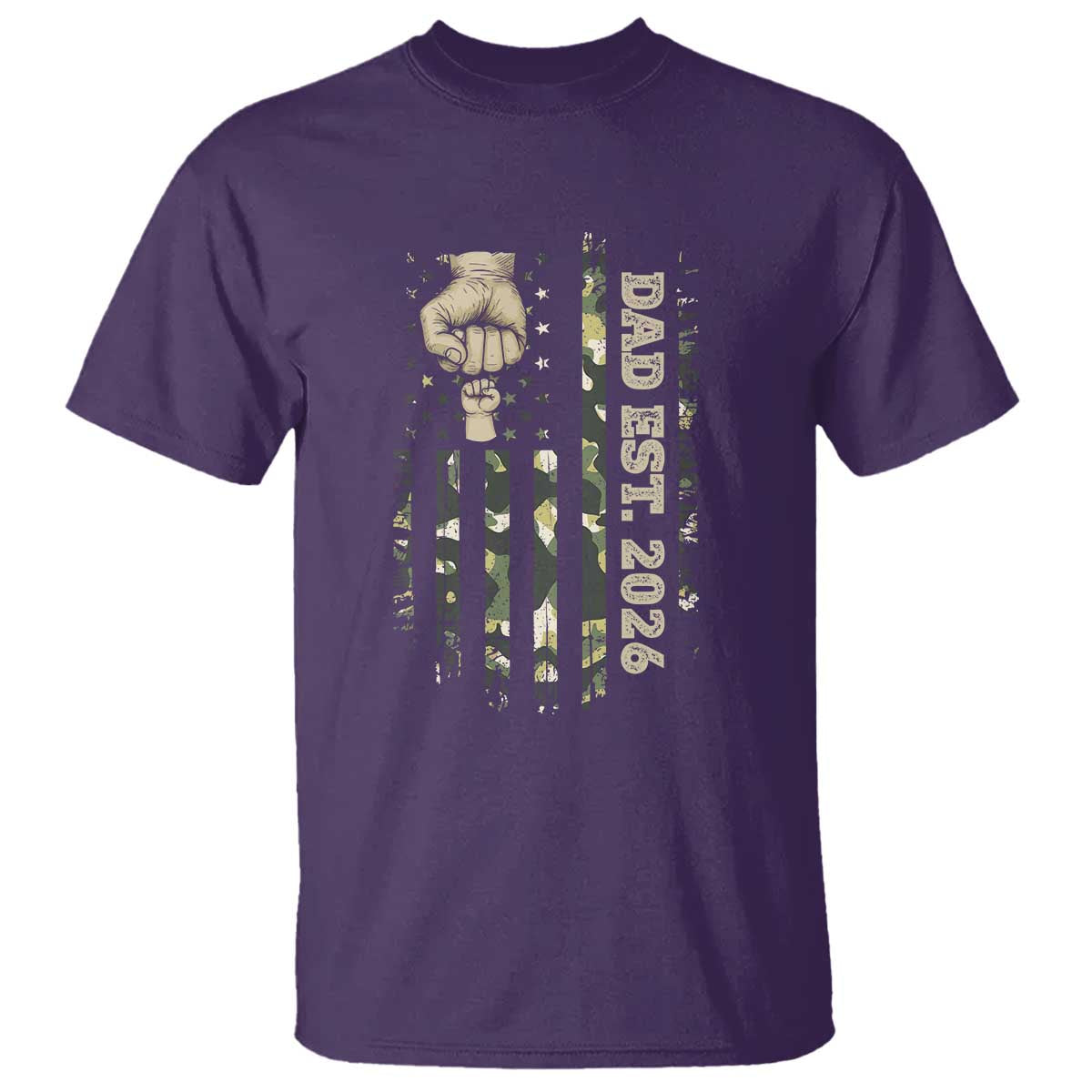 New Dad 2026 T Shirt Camo American Flag Military Dad Father's Day