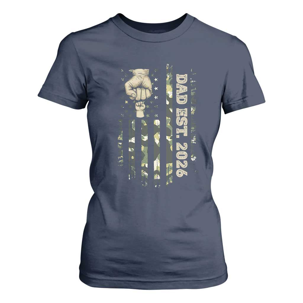 New Dad 2026 T Shirt For Women Camo American Flag Military Dad Father's Day