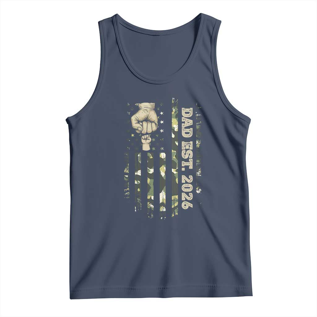 New Dad 2026 Tank Top Camo American Flag Military Dad Father's Day