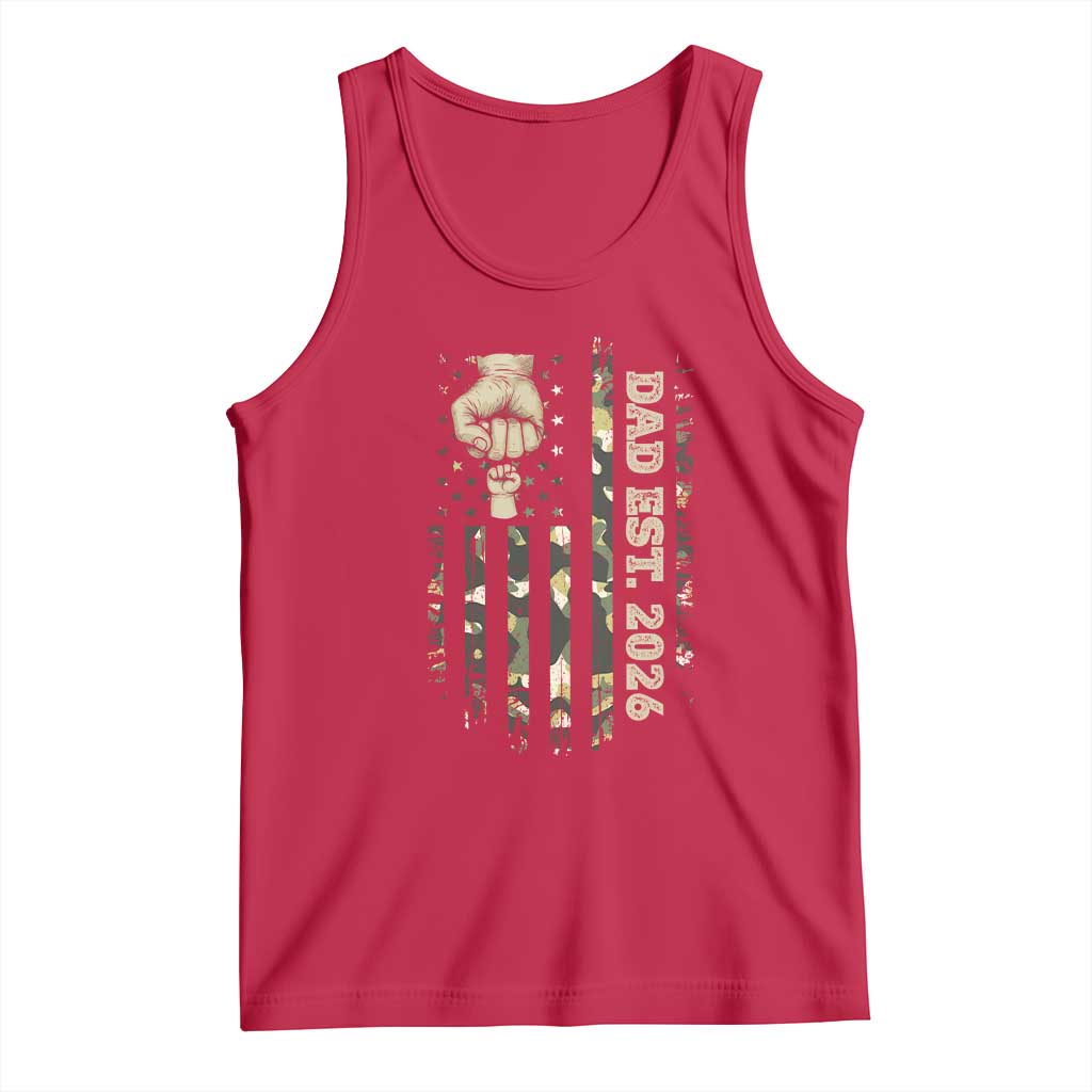 New Dad 2026 Tank Top Camo American Flag Military Dad Father's Day