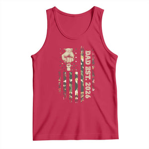 New Dad 2026 Tank Top Camo American Flag Military Dad Father's Day