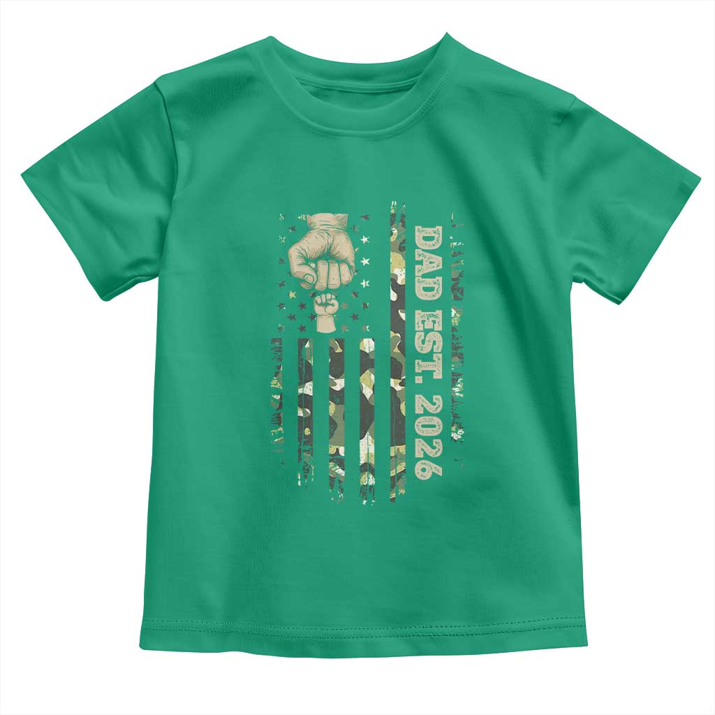 New Dad 2026 Toddler T Shirt Camo American Flag Military Dad Father's Day