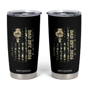 New Dad 2026 Tumbler Cup Camo American Flag Military Dad Father's Day
