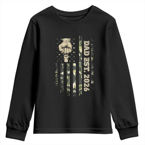 New Dad 2026 Youth Sweatshirt Camo American Flag Military Dad Father's Day