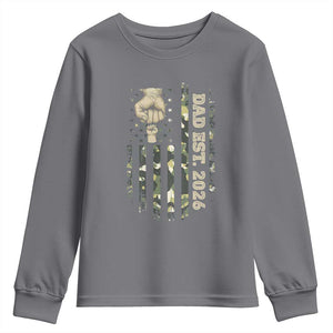 New Dad 2026 Youth Sweatshirt Camo American Flag Military Dad Father's Day
