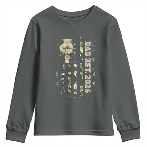 New Dad 2026 Youth Sweatshirt Camo American Flag Military Dad Father's Day