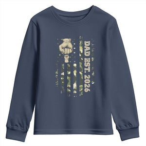 New Dad 2026 Youth Sweatshirt Camo American Flag Military Dad Father's Day