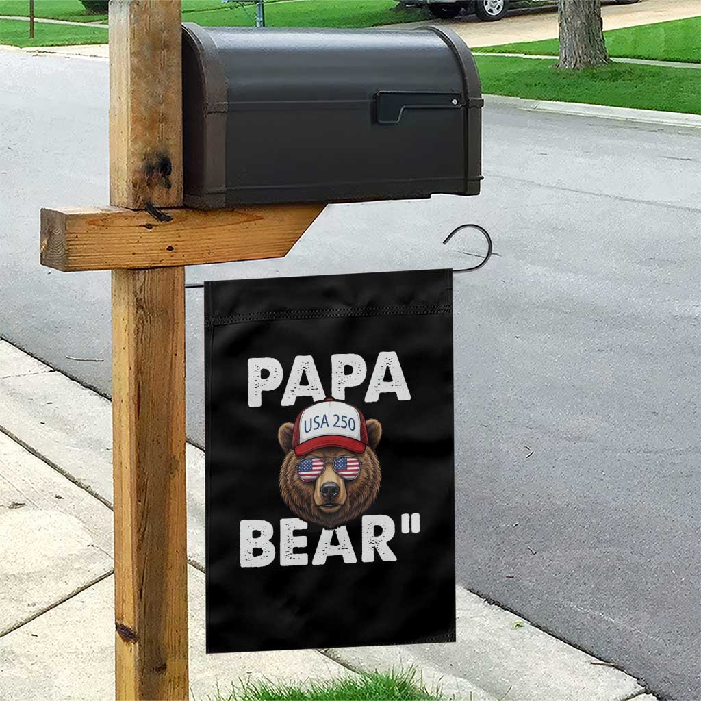 Papa Bear Father's Day Garden Flag America 250th Anniversary USA Flag July 4th