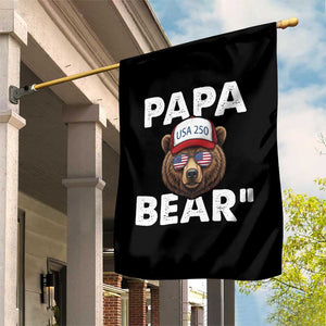 Papa Bear Father's Day Garden Flag America 250th Anniversary USA Flag July 4th